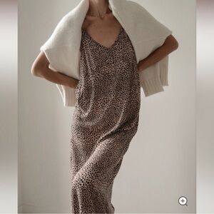Jenni Kayne Animal Cheetah print slip dress XS maxi